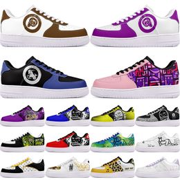 DIY shoes winter beautiful black autumn mens Leisure shoes one for men women platform casual sneakers Classic cartoon graffiti trainers Glossy sports 40973