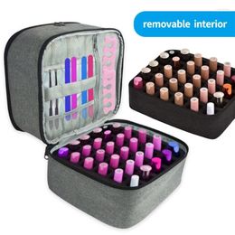 Storage Bags Travel Nail Polish Organiser Double Layer Carrying Case For Fingernail Holds 30 Bottles With Dividers Portable