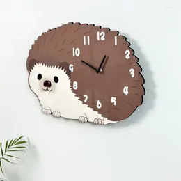 Wall Clocks Hedgehog Cartoon Cute Clock Creative Decorative Home Living Room Bedroom Quiet Hung