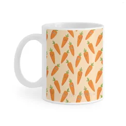 Mugs Happy Carrots White Mug 11Oz Funny Ceramic Coffee Tea Milk Cups Orange Cute Cartoon Kids Kawaii Children Carrot