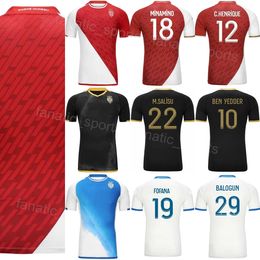 Mens 29 BALOGUN Soccer Jersey AS Monaco 17 GOLOVIN 12 HENRIQUE 88 MAGASSA 19 FOFANA 16 KOHN 6 ZAKARIA 10 BEN YEDDER 18 MINAMINO AKLIOUCHE Football Shirt Kits 23-24 Club