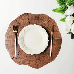 Table Mats Wood Decor Placemat Decoration Pad Mat Grain Plastic Cup Plate Bowl Anti-skid & Acces