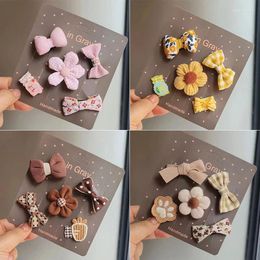 Hair Accessories 5Pcs/set Mini Clips Cute Bows Flower Born Toddler Girl Hairpins Barrettes