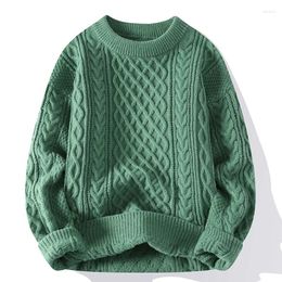 Men's Sweaters Vintage Men O-Neck Sweater Pullover Jumpers Green Fashion Clothing 2023 Autumn Winter Tops Knitted Sweatshirts