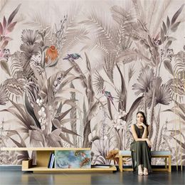 Wallpapers Custom American Mediaeval Retro Mural TV Background Wallpaper Tropical Rainforest Wall Cloth Plant Papers Home Decor