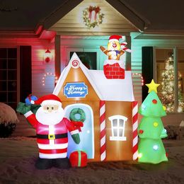 Christmas Decorations Giant Christmas Inflatable Outdoor House Santa Claus with Lights Inflatable Christmas Tree Indoors Decor for Home Navidad 231030