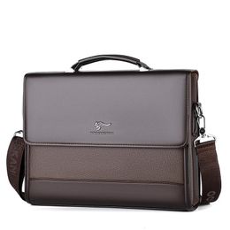 Briefcases Male Handbags Pu Leather Men's Tote Briefcase Business Shoulder Bag for Men Brand Laptop Bags Man Organizer for Documents 231030