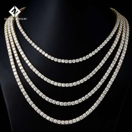 Factory Price 925 Silver 2mm 3mm 4mm 5mm 6.5mm Diamond Hiphop Jewellery Vvs Moissanite Necklace Moissanite Tennis Chain Necklace