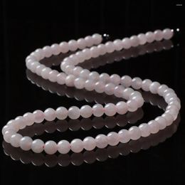 Chains 6mm Round Pink Natural Chalcedony Necklace Or Bracelet Crystal Gems Beaded For Mother Gifts Fashion Jewelry Making Design 50CM