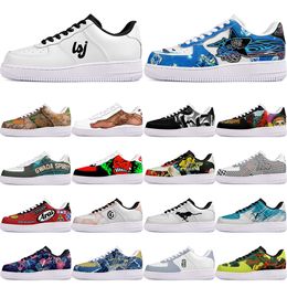 DIY shoes winter green lovely autumn mens Leisure shoes one for men women platform casual sneakers Classic White Black cartoon graffiti trainers sports 28716