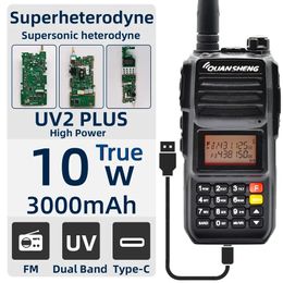 Walkie Talkie Quansheng TG UV2 Plus 10W Superheterodyne Portable Fm Two Way Radio Commutator Station Long Range Ham Wireless Set 231030