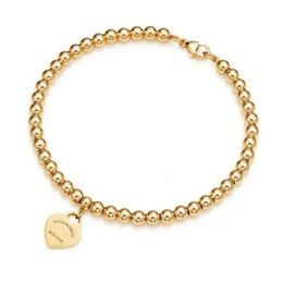 Women's Fashion Chains Bracelets Tiff Bangle Love Heart-shaped Pendant Hand Chain Female Tiffanjewelry S925 Silver Girl Friend Handchains Ladies Bracelet 6l2v