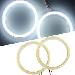 Lighting System 2pcs Car COB Angel Eye LED White Light Motorcycle Headlight Circle Ring Aperture Lamp 12-24V Styling Decorative Lights