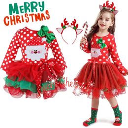 Girls Dresses Santa Dress for 15 Years Red Christmas Elegant Snowflake Princess Kids Birthday Party Year Claus Costume 231030