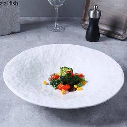 Plates Ceramic Dinner Plate Restaurant Creative Stone Pattern Deep Salad Dessert Thick Soup Home Tableware