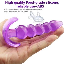 Silicone Prostate Massage Anus Butt Plug Dildos Vibrator Male Anal Beads Plug G Spot Butt Adult Masturbation for Couple