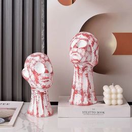 Decorative Objects Figurines Nordic Creative Abstract Head Ceramic Ornaments Home Decoration Statues art Room Decor Desk Sculptures and 231030