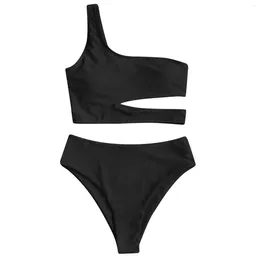 Women's Swimwear Control Two Waisted Piece Tummy Swimsuit High Bikini Tankini Swimwears Tankinis Set Mini