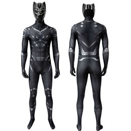 Cosplay Halloween Adult Superhero Civil War Panther Battle Jumpsuit Cosplay Challa Costume Masquerade Party Hero Bodysuit With Helmet