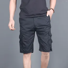 Men's Shorts 2023 Summer Cargo Men Fashion Multi Pocket Solid Colour Causal Mens Loose Outdoor MID