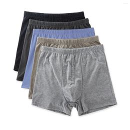 Underpants 5pcs/set L-6XL Cotton Breathable Boxershorts Men's Underwears Solid Colour Men Boxers Oversize Panties Random