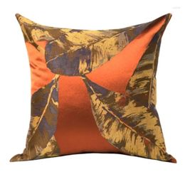 Pillow European American Modern Decorative Throw Pillow/almofadas Case 30x50 45 50 Orange Brown Leaf Cover Home Decorating