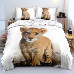 Bedding Sets 3D White Set Custom Design Animal Quilt Cover Lion Comforter Cases Pillow Slips 203 230cm Full Twin Double Size