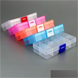 Storage Boxes Bins 100Pcs 10 Grids Grid Plastic Jewellery Box Movable Removable Dividers Adjustable Compartment Organiser Divider Contai Dhaks