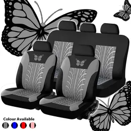 Car Seat Covers Universal Cover Butterfly-Pattern Embroidery Full Set Interior Accessories Auto Styling