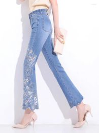 Women's Jeans Denim Pants Streetwear Embroidery 2023 Summer Fashion Cotton Casual Trousers Woman