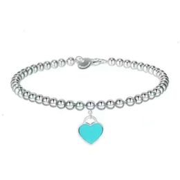 Women's Fashion Chains Bracelets Bangle Tiff Designer Love Heart-shaped Enamel Pendant Hand Chain Female Tiffanjewelry S925 Silver Girl Handchains Bracelet Coy9