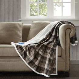 Blankets Elect Electric Blanket Throw With 3 Heat Level Setting Controller 60"W X 70"L Tasha Brown