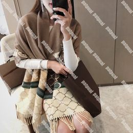 Womens Winter Scarf Designer Double Sided Printing Long Beard Scarf Luxury Cashmere Scarves Fashion Striped Fringed Shawl G Designers Pashmina