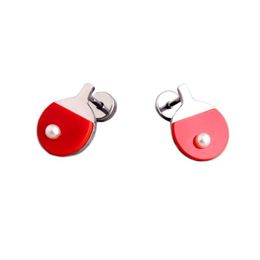 Stud Mini Table Tennis Paddles Earring Stainless Steel Piercing Earrings For Men Women Creative Sports Jewellery Drop Delivery Dh1Iu