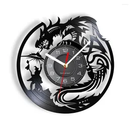 Wall Clocks Dragons Adventure Themed Clock For Game Room Home Decor Fantasy Playing Record Crafts Watch
