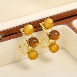 Hoop Earrings Lifefontier Vintage Khaki Transparent Resin Ball For Women Trendy C Type Statement Earring Party Jewellery Gifts