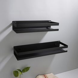 Bathroom Shelves Bathroom Hradware Accessories 20-50cm Modern Matte Black Bathroom Corner Shelves Kitchen Wall Shelf Shower Shampoo Storage Rack 231030