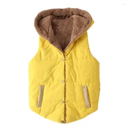 Women's Vests Trendy Women Vest Jacket Plush Lining Thermal Comfortable Windproof Casual Coat