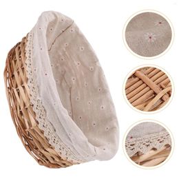 Dinnerware Sets Hamper Woven Basket Kitchen Small Oval Storage Holder Bread Wood Rattan For Desktop Portable