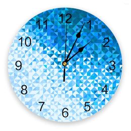 Wall Clocks Blue Disco Mosaic Texture Modern Clock For Home Office Decoration Living Room Bathroom Decor Needle Hanging Watch