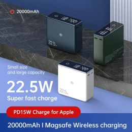 20000mAh Magnetic Wireless Power Bank 22.5W Super Fast Charger Powerbank for iPhone 14 Samsung Huawei Portable Charger Poverbank