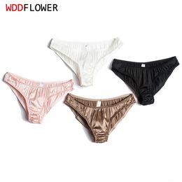 Women's Panties 4 Pack Women Silk 88 Natural Sexy Low Rise Briefs Underwear Lingerie S M L TA215 231027