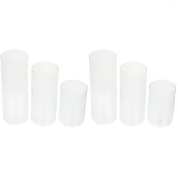 Candle Holders 6 Pcs Glass Cup Container Taper Candleholder Containers Tea Light