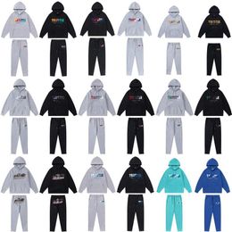 mens hoodie Trapstar full tracksuit rainbow towel embroidery decoding hooded sportswear men and women sportswear suit zipper trous157u