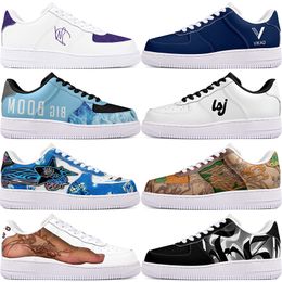 DIY shoes winter black lovely autumn mens Leisure shoes one for men women platform casual sneakers Classic clean cartoon graffiti trainers sports 19759