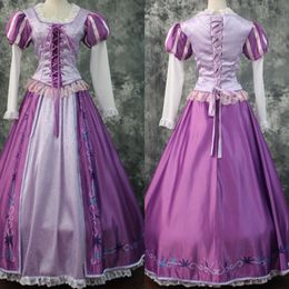 Cosplay Princess Rapunzel Cosplay Costume Adult Women Fashion Purple Dress Halloween Carnival Ball Gown