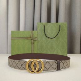 Designer Belt Genuine Leather Man Woman Belts Letters Plaid Width 4Cm Casual Smooth Buckle Gold Sliver Colour 10A s