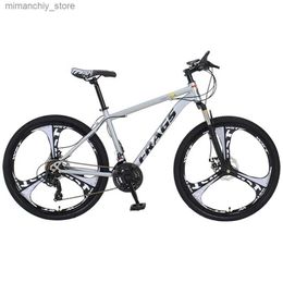 Bikes 24 26 Inches Bicycle All Terrain Bike Dual Disc Brake High Carbon Steel Damping Mountainous Region Adult Q231030