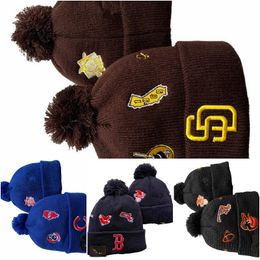 Padres Beanie San Diego Beanies SOX LA NY North American Baseball Team Side Patch Winter Wool Sport Knit Hat Skull Caps