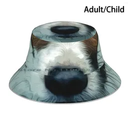 Berets Jack Russell Terrier Mouth Bucket Hat Sun Cap Cute Favourite Animal Funny Muzzle Dog